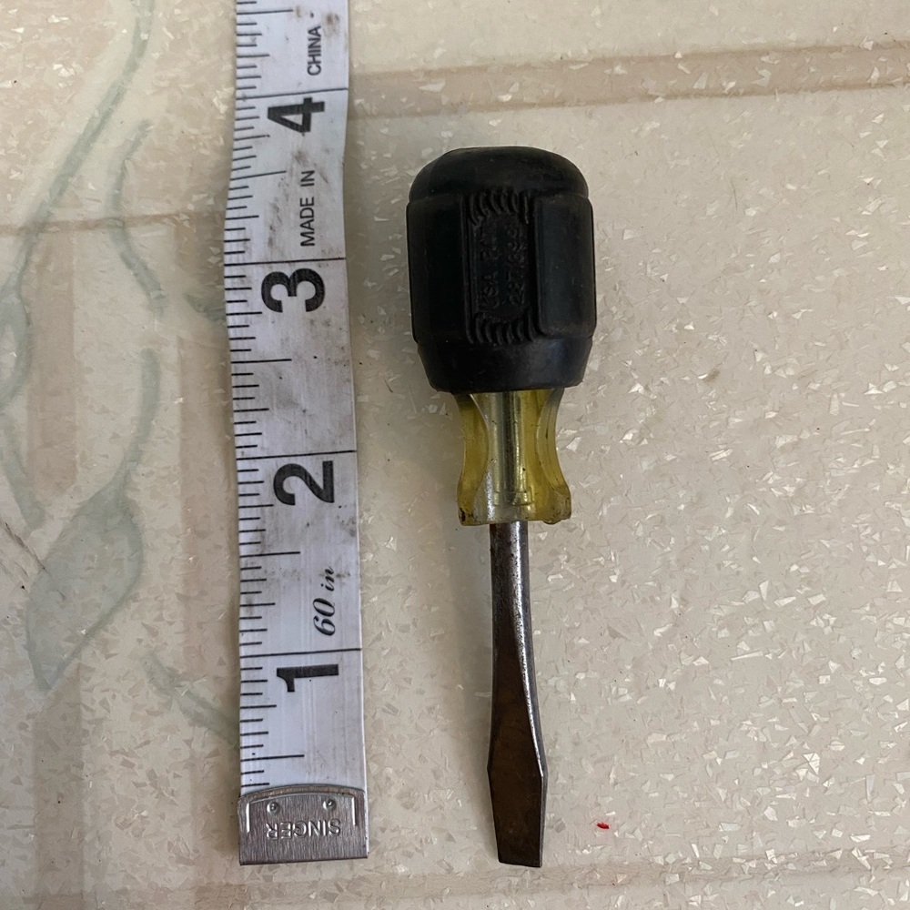 Vintage Screwdriver Flathead Small USA Yellow Black